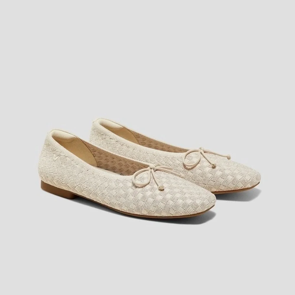 VIVAIA Square-Toe Bow Ballerina Flats (Margaret) EU‎ 42/ US 10.5